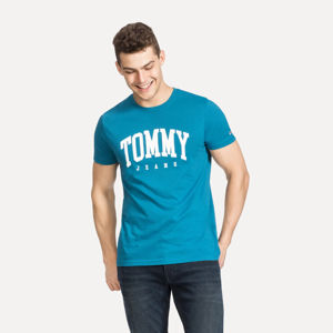 Tommy Jeans pánské modré tričko Essential Logo